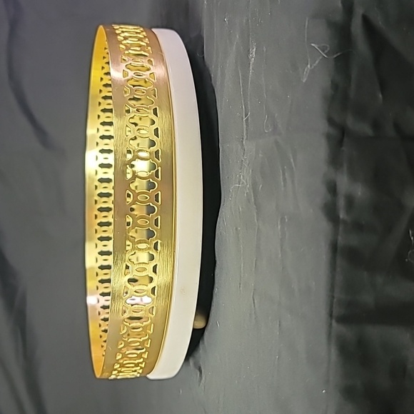 FRONTGATE Sienna Marble Brushed Gold Mirrored Dresser Tray - Picture 2 of 7